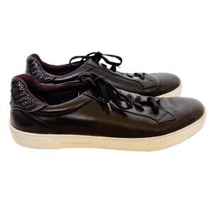 Zegna Pelletessuta Sneakers Shoes 10.5 Black Nappa Leather Luxury Minimalist